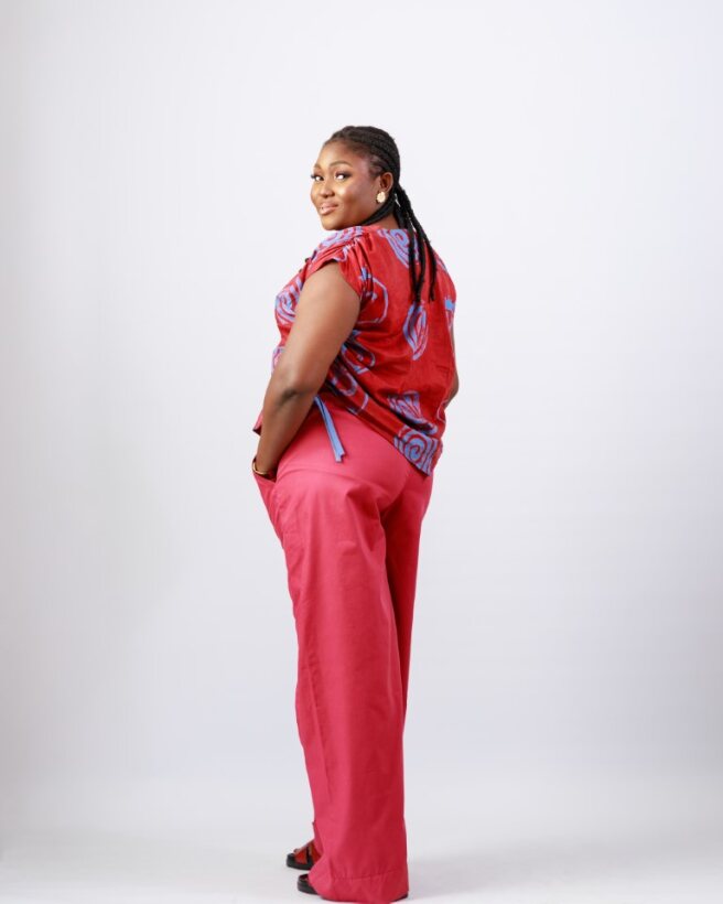 Crimson Crown Co-ord – Crimson & Indigo Wax Resist Adire 1