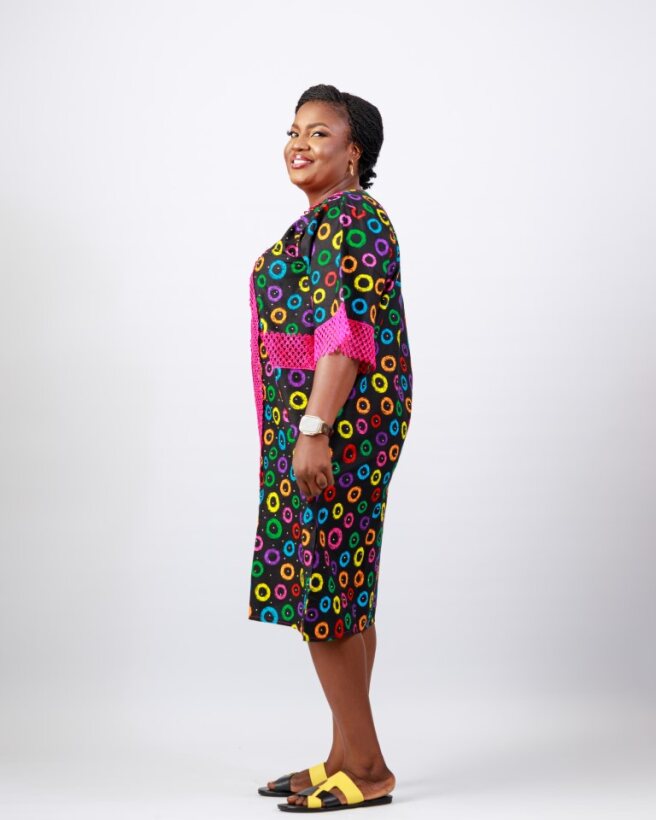 Festival Circles Dress – Multicolor Wax Resist Adire