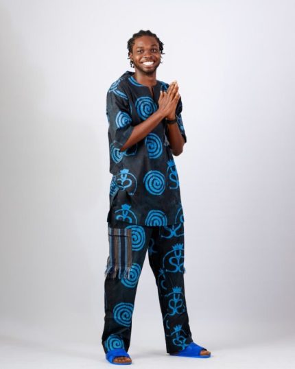 Ocean Spirit Co-ord – Indigo Wax Resist Adire Cotton (Men’s)