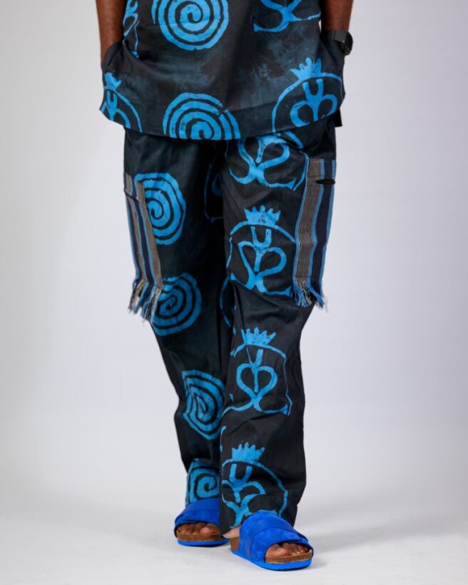 Ocean Spirit Co-ord – Indigo Wax Resist Adire Cotton (Men’s) 3